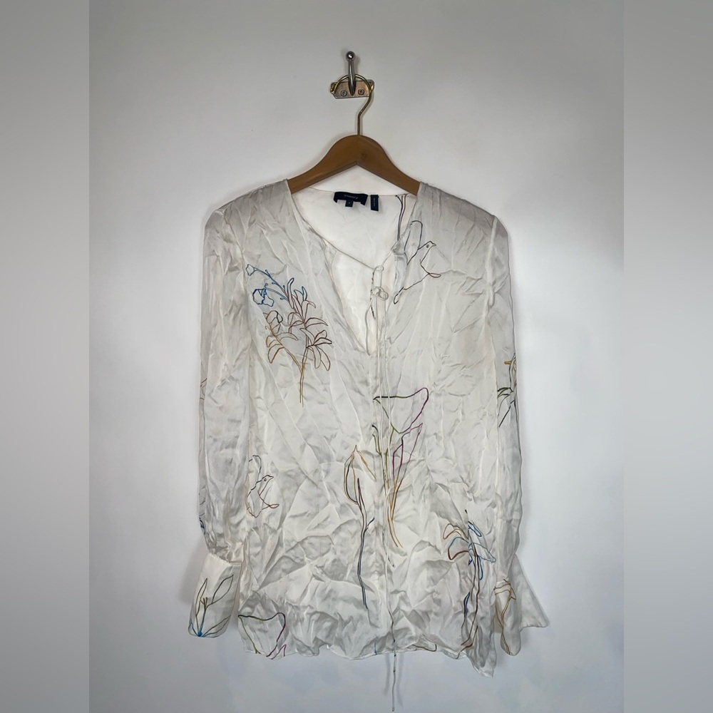 Theory Silk Fluid Tunic Nature Charmeuse P/ Xs